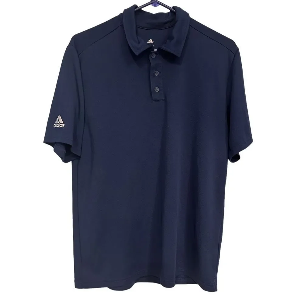 Adidas Men’s Navy Blue Climalite Short Sleeve Polo Shirt Size Medium